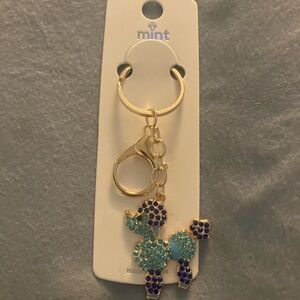 Mint Gold and Blue Poodle Key Holder/Bag Charm